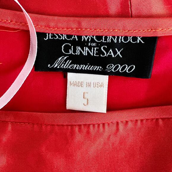 Jessica McClintock x Gunne Sax Millennium 2000 y2k Orange Two Piece Gown - Picture 4 of 12